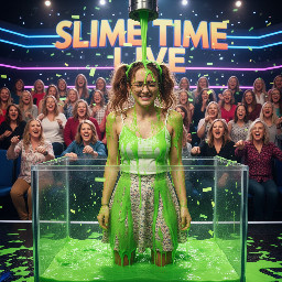 Youthful young woman with wavy hair in two high pigtails, wearing glasses with thin frames and a knee length skirt, with a spagetti strap top. Her body language is embarressed.