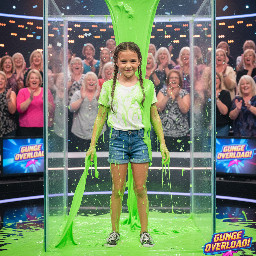 Youthful girl with her hair partly in two thin braids and partly worn down. She has a shy mischevous smile.