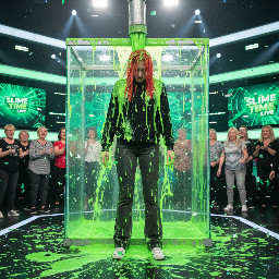 Girls 19 years red stiled hair 1.72 meters black hoodie grey flair pants and white shoes