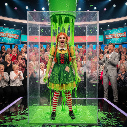 Teen girl dressed as pippi longstocking