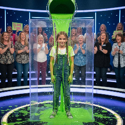 Youthful girl with her hair partly in two thin braids and partly worn down. She has a shy mischevous smile.