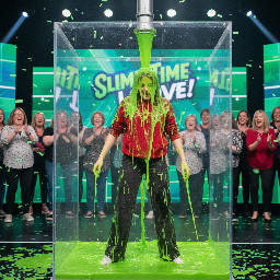 Girl 18 years brown styled hair dark grey wide pants red hoodie and white sneakers