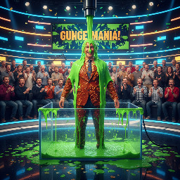 Suit and tie covered in baked beans