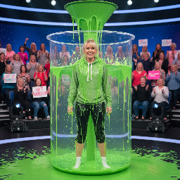 30 year old woman blond hair small body with light grey and hoodie strings tied together black sport pants and white socks