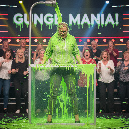 Woman blond hair 30 years glasses light grey hoodie grey pants black heels