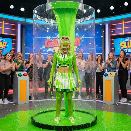 Middle school cheerleader with hair in ponytail