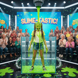 Young girl with hair partly worn down and partly in small high pigtails