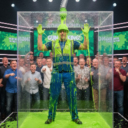 Warehouse worker slimed