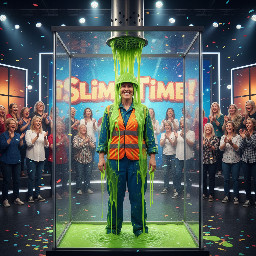 Warehouse worker slimed