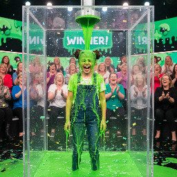 9 year old girl with her dark brown hair in two hair buns