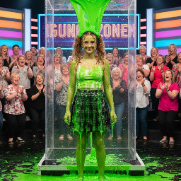 Teen girl with wavy hair in two high pigtails, wearing glasses with thin frames and a knee length skirt, with a spagetti strap top. She has shy smile, and her hands are besides her body.