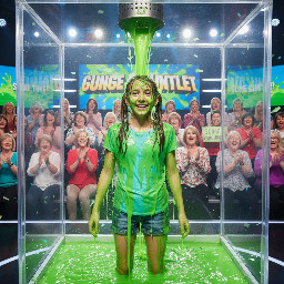 Young girl with hair partly worn down and partly in small high pigtails